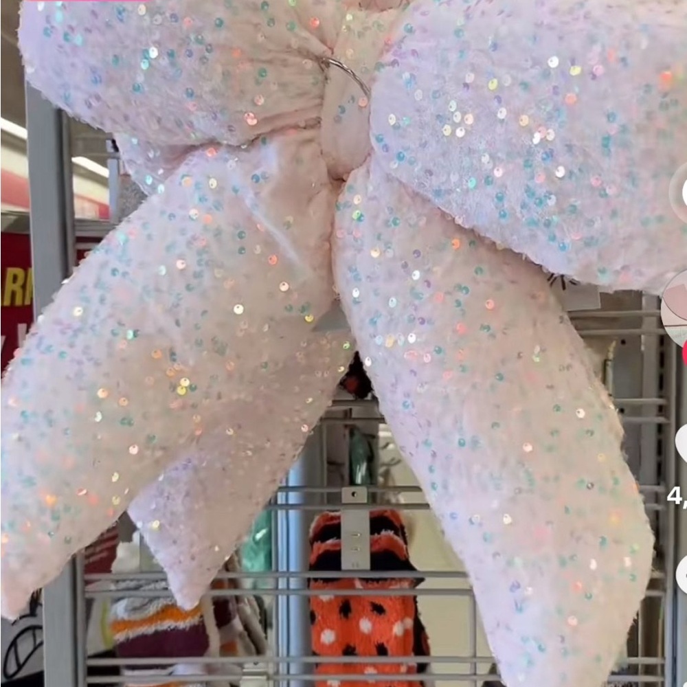 Viral Wonder Sparkling Pink Sequin Bow for Christmas